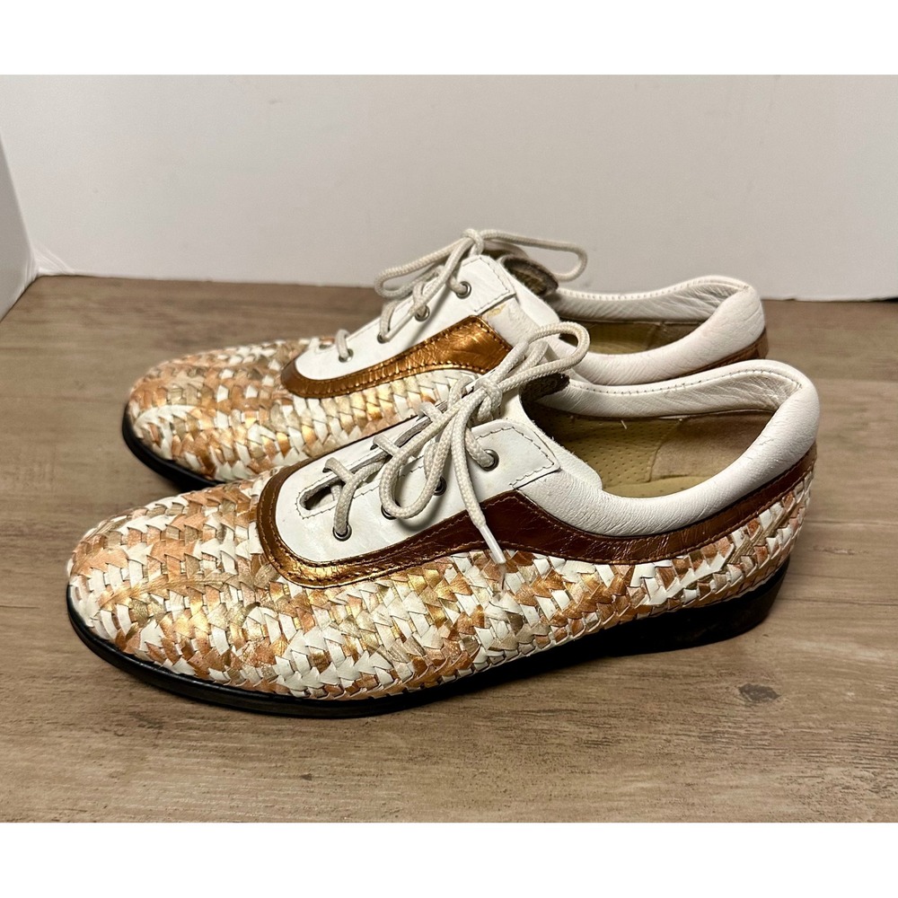Aerogreen‎ Womens Woven Leather Loafer Flats Shoes Style Italy Comfort Summer 8